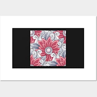 Spring Pattern with Floral Motifs Posters and Art